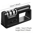 1pc Afilador Multifuncional Diamante 4-en-1 Versátil - Afilado Manual Rápido y Fácil para Cuchillos de Cocina, Tijeras y Hojas, Diseño Negro Elegante con Piedra Integrada, Material ABS, No Necesita Batería - Ideal para Uso Doméstico y en Restaurantes, Af
