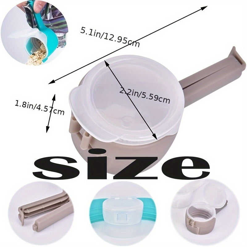 Juego de 4 Clips para Bolsas Reutilizables con Boquillas de Vertido - Abrazaderas de Sellado de Alimentos para Snacks y Más, Gadgets de Cocina
