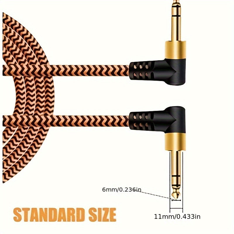 Cable de audio LUTREE6.5 macho a macho TRS para amplificador de potencia equilibrado de dos canales. Cable de conexión de audio en ángulo doble extremo universal Eid Al-Adha Mubarak.
