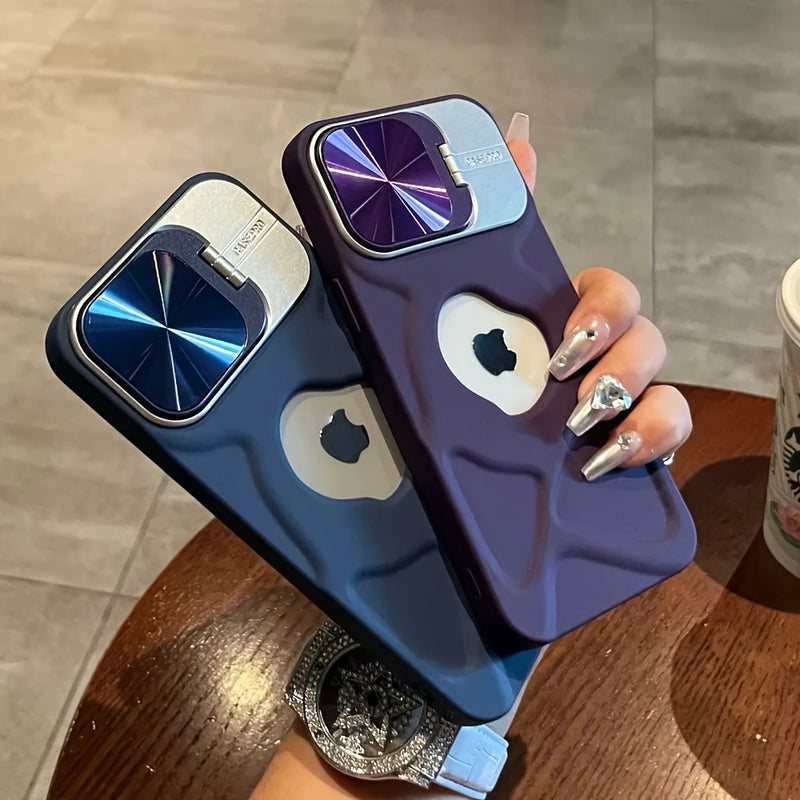 Funda magnética con logo de moda para iPhone 16, 15, 14, 13, 12 y 11 Pro Max Plus, con protección para lentes y soporte plegable