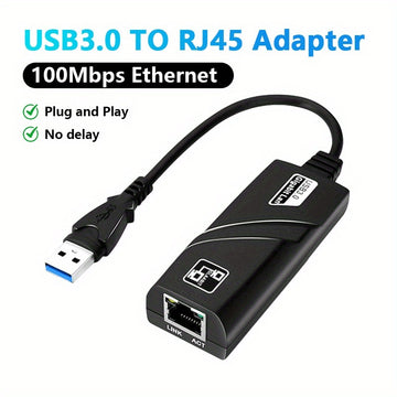 Adaptador Ethernet USB-C a RJ45 100Mbps, Adaptador de Red Compacto con Alimentación USB para Portátil, Compatible con Chips Aladdin, Plug & Play para Oficina en Casa y Gaming, Actualización de Red para Portátiles, Apariencia Profesional, Conexión Rápida