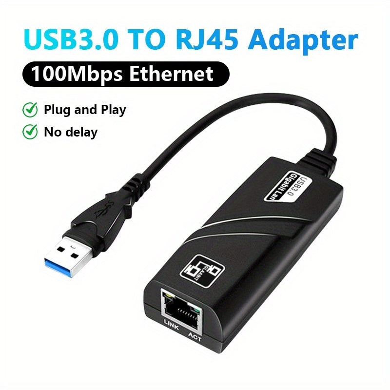Adaptador Ethernet USB-C a RJ45 100Mbps, Adaptador de Red Compacto con Alimentación USB para Portátil, Compatible con Chips Aladdin, Plug & Play para Oficina en Casa y Gaming, Actualización de Red para Portátiles, Apariencia Profesional, Conexión Rápida