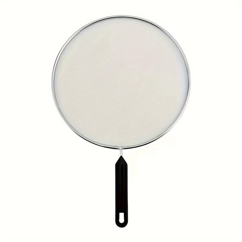 1pc Pantalla Premium para Salpicaduras de Grasa para Sartenes - Protector Metálico de Malla Fina con Mango, Filtro y Colador de Aceite para Cocinar Seguro - Herramienta Esencial de Cocina para Cocinar Saludable