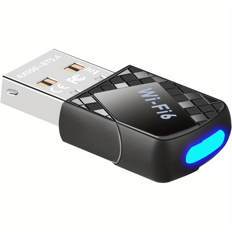 Conector de red inalámbrico AX900Mbps USB WiFi 6 con 5,4 - 2 en 1 transmisor de red inalámbrica de doble banda para PC, portátil y escritorio - Soporte WPA3, compatible con Windows 11/10/7, doble banda 2,4G/5G, no necesita batería, modo de alimentación U