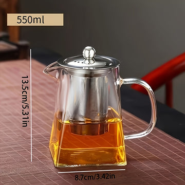 Tetera de vidrio de alto borosilicato de 1 pieza, taza con filtro de acero inoxidable 304, juego de té chino único, adecuado para entusiastas adultos/mujeres/hombres, múltiples especificaciones disponibles