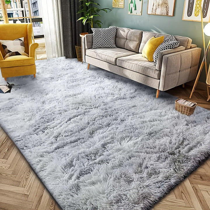 Alfombra de área de lujo gris claro y peluda - Suave, lavable a mano, alfombra rectangular de poliéster para salón o dormitorio, 40cm x 60cm, diseño elegante de borlas, fabricada a máquina, perfecta para decoración de hogar moderna, alfombras para salón