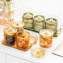 Juego de 3/4/6 Tarros Sellados Circulares, Bote de Almacenamiento Plástico con Bandeja, Adecuado para Guardar Snacks, Frutos Secos, Galletas, Caramelos y Granos Variados en la Cocina y Comedor