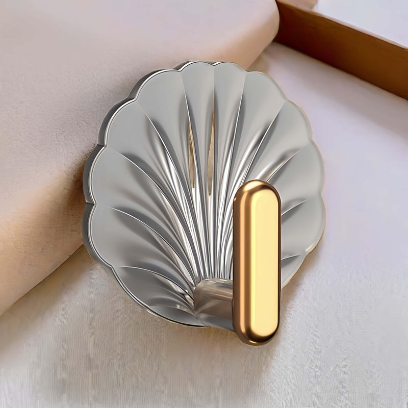 Ganchos Adhesivos Multiusos Impermeables y Ligeros sin Taladro, Bañados en Oro para Cocina y Baño, Paquete de 4