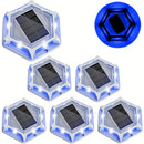 4/6pcs Luces Solares LED para Terraza, Luces de Muelle Solar, Aluminio Fundido, Luces Solares para Entrada, Camino Jardín y Pasillo Exterior con 2 Modos (Blanco + Luz Cálida)