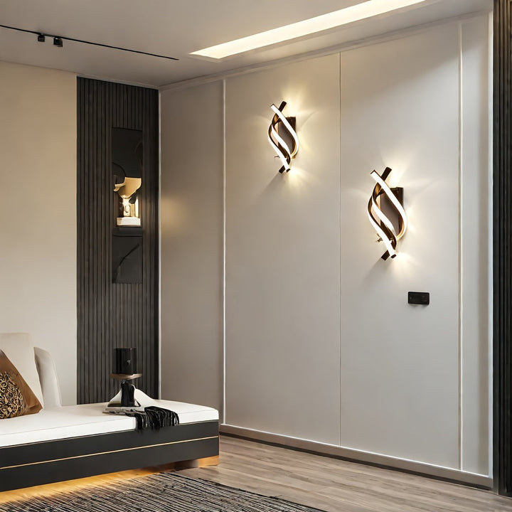 1pc Moderna Lámpara de Pared LED, Fixture de Montaje Semi-Flush de Hierro Fundido con Acabado de Metal Pulido, Iluminación Interior Blanca Cálida de 3000K, Control de Interruptor, Cableado Fijo, No Desmontable, para Dormitorio y Estudio - 110-240V