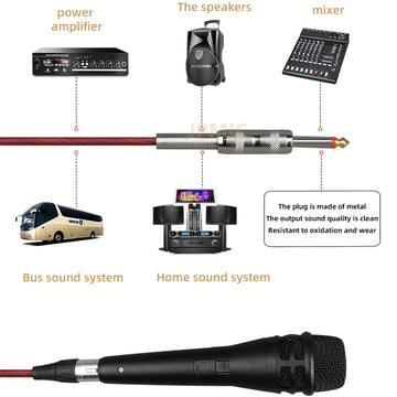 Microfono Dinámico KSM8 con Cable de Calidad Profesional Multifuncional para Karaoke, Presentaciones en Vivo y Grabación