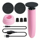 Exfoliador Eléctrico de Pies Compacto con USB - Eliminador de Cutículas Beige Suave para Uso en Casa y Salones de Belleza