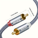 Cable de Audio Chapado en Oro para Transmisión de Música Sin Pérdidas - Conector de Sonido Trenzado de Nylon de Alta Fidelidad 2RCA Macho a Macho con Baja Interferencia, Adecuado para DVD, TV, Cine en Casa, Juegos, Altavoces