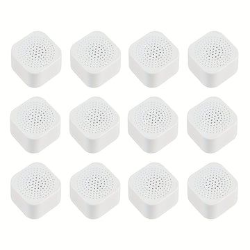 6/12pcs HUUCKY Absorbente de Olores con Carbón Activado - Diseño Cuadrado, Sin Necesidad de Electricidad, Caja Ventilada para Nevera, Congelador y Armarios