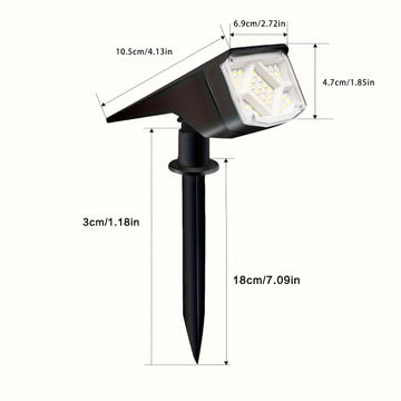 2pcs/4pcs/6pcs Focos Solares para Exteriores, 64 LED Luz Blanca Fría y Cálida con 3 Modos de Iluminación, Focos de Paisaje Ajustables de ABS para Jardín, Patio y Camino, Alimentados por Energía Solar y Resistentes al Clima, Luces Solares para Exteriores