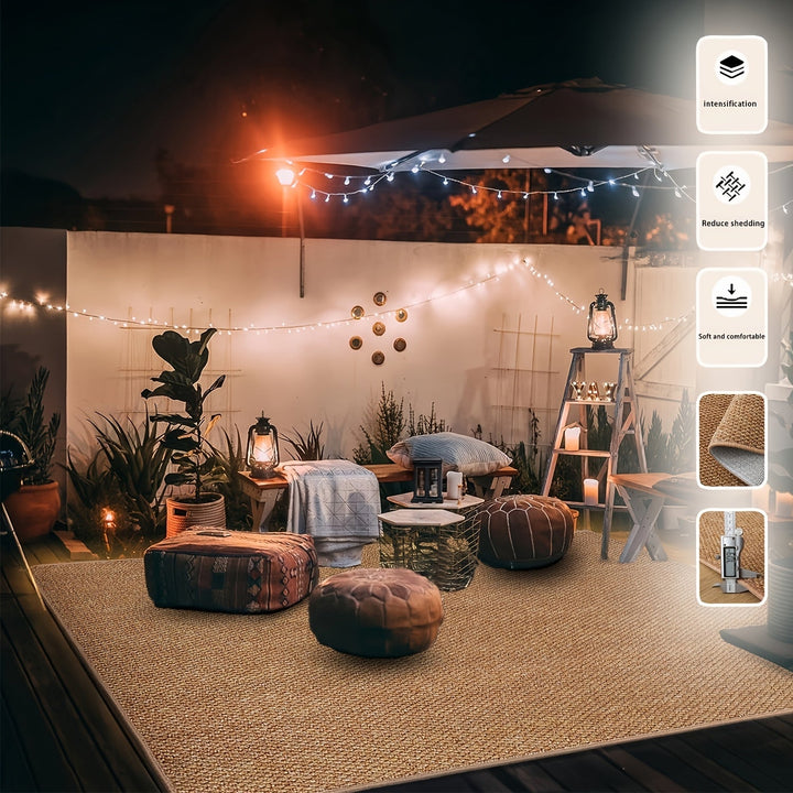 1pc Alfombra Extra Grande para Exteriores - Resistente y Duradera de Mezcla TPR y Polipropileno, Lavado a Mano Únicamente, Antideslizante, Ideal para Camping, Patio, Terraza, Playa y RV, Decoración Acogedora para Exteriores