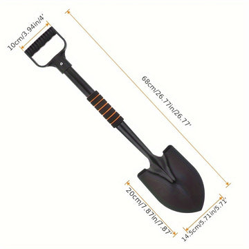 Paleta Multifuncional Plegable para Camping - Mango en Forma de D, 68 cm, Construcción Metálica Duradera, Ligera y Portátil para Senderismo, Supervivencia y Jardinería - y Amarillo, Equipo de Campamento, Esencial para Excursionistas, Diseño Compacto, Her