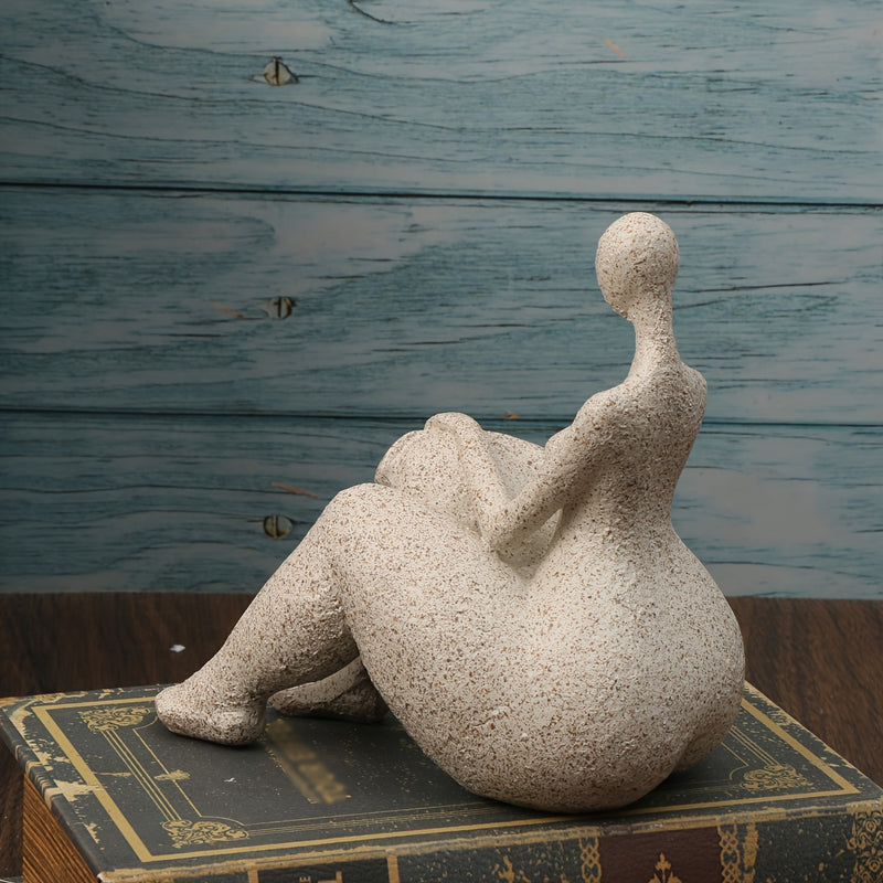 Estatuilla de mujer con curvas de resina y piedra arenisca, adecuada para la decoración de la sala de estar, el dormitorio o el vestíbulo - No requiere electricidad