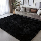 Alfombra de Área Lujosa en Peluche - Suave, Esponjoso, Lavable a Máquina, Antideslizante, Ideal para la Decoración del Salón o Dormitorio, Espuma de Rebote de 0.8mm, Material de Poliéster, Forma Rectangular