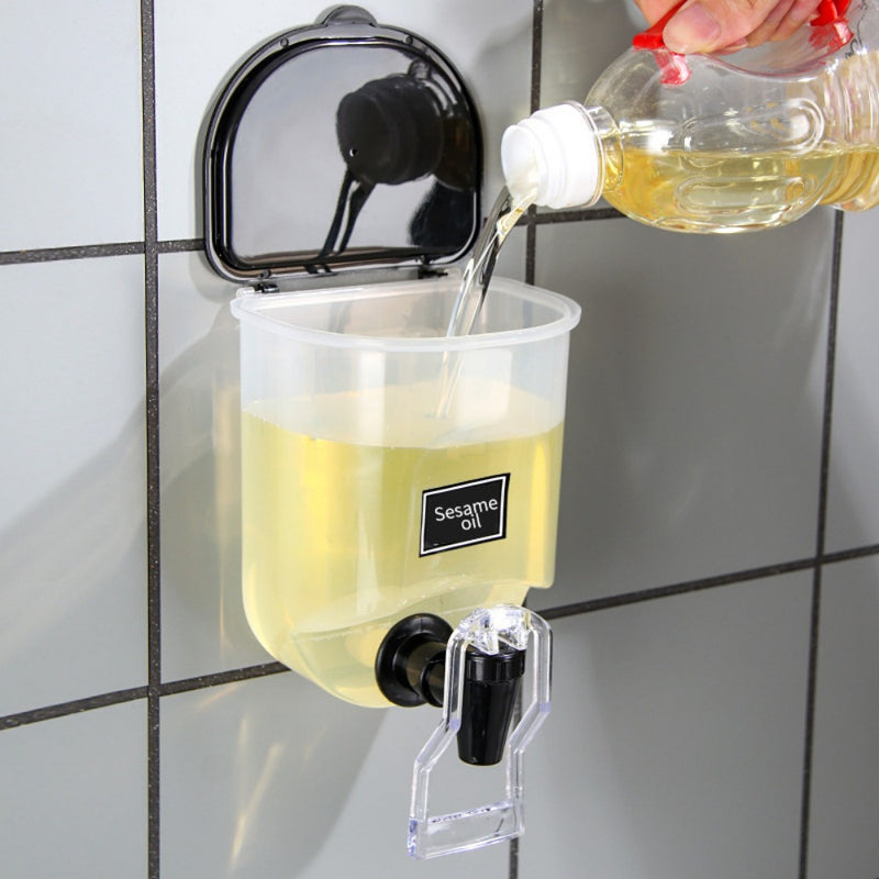 1pc Dispensador de pared ClearView para cocina y baño - Multifuncional, manual, de plástico, para jabón y champú, no necesita electricidad, 14,5 cm x 11,0 cm