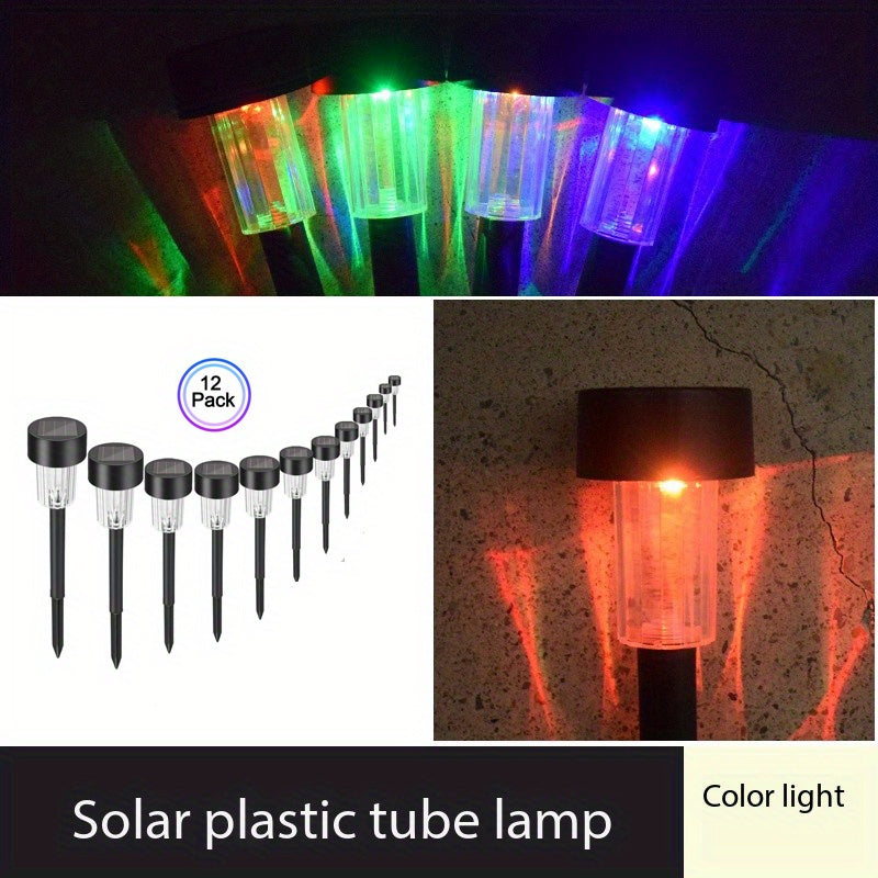 12 piezas de luz LED solar para jardín, luz solar para exteriores, decoración de lámparas para patio, jardín, césped