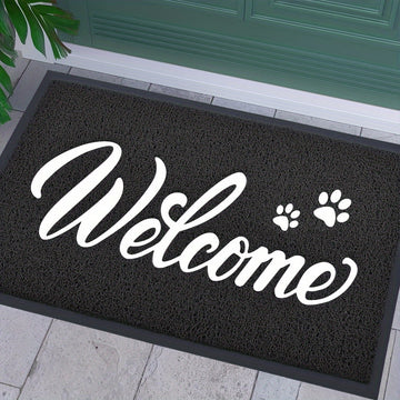 Alfombra de Bienvenida para Puerta, Antideslizante y Resistente para Exteriores e Interiores, Alfombra para Entrada Principal, Fácil de Limpiar, Negra