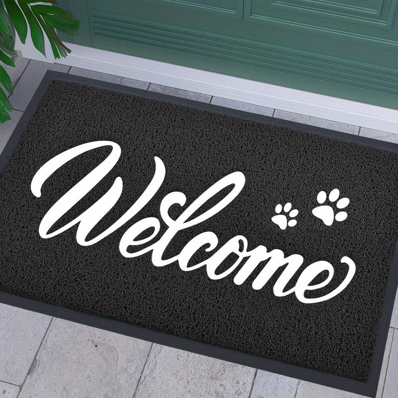 Alfombra de Bienvenida para Puerta, Antideslizante y Resistente para Exteriores e Interiores, Alfombra para Entrada Principal, Fácil de Limpiar, Negra