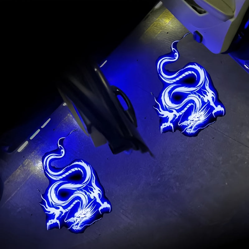 2pcs Luces Proyector de Logo de Puerta de Coche LED - Amable Bienvenida al Paso, Funcionamiento con Batería, Brillo de 200-350lm, Regalo Perfecto para Niñas