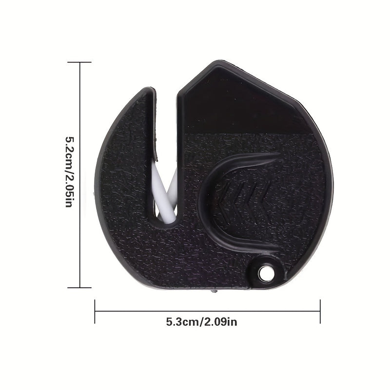 Conjunto de 2 Afiladores Portátiles Negros - Herramienta Compacta para Pulir Cuchillas Cerámicas, Mini Afiladores de Plástico para Cocina y Viaje
