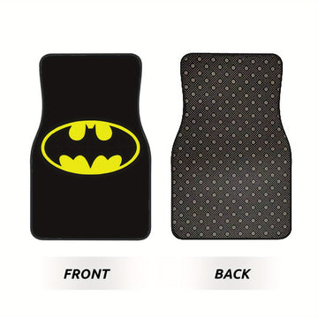 4 piezas de tapetes para auto de DC Batman de Warner Bros. - Antideslizantes, ajuste flexible para sedanes, camionetas, SUVs y vans - Protección interior elegante y mayor comodidad al conducir, diseño divertido, superficie antideslizante, vehículos famil