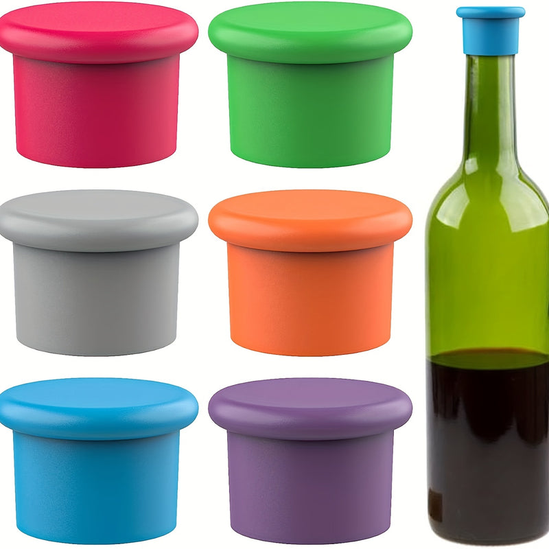 Tapón de Vino de Silicona Reutilizable, Corcho Reemplazable, Sellador de Botellas de Vino, Tapas de Botellas de Cerveza, Conservadores de Vino, Regalos de Vino, Fácil de Limpiar, Tapón de Botella de Vino Sin Fugas, Sello Retenedor de Tapas de Botellas de