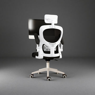 Silla de oficina ergonómica, diseño cómodo y transpirable, 4 estaciones - 12 meses, silla ejecutiva para hogar y oficina, inclinación manual, fácil de limpiar, [3 colores disponibles], base giratoria de 360°, [11 festividades para usar]