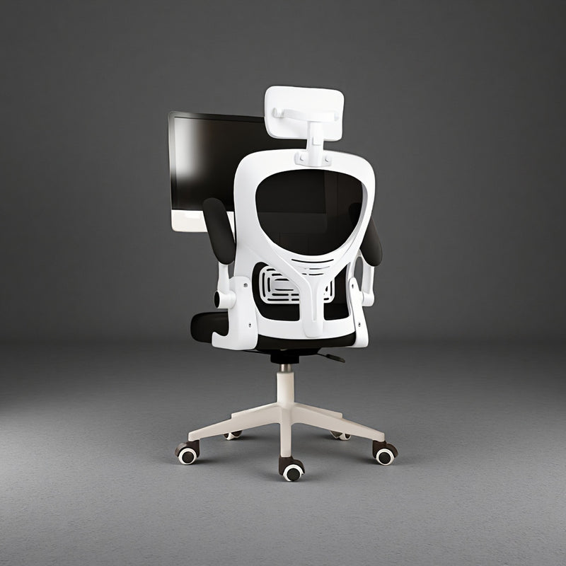 Silla de oficina ergonómica, diseño cómodo y transpirable, 4 estaciones - 12 meses, silla ejecutiva para hogar y oficina, inclinación manual, fácil de limpiar, [3 colores disponibles], base giratoria de 360°, [11 festividades para usar]