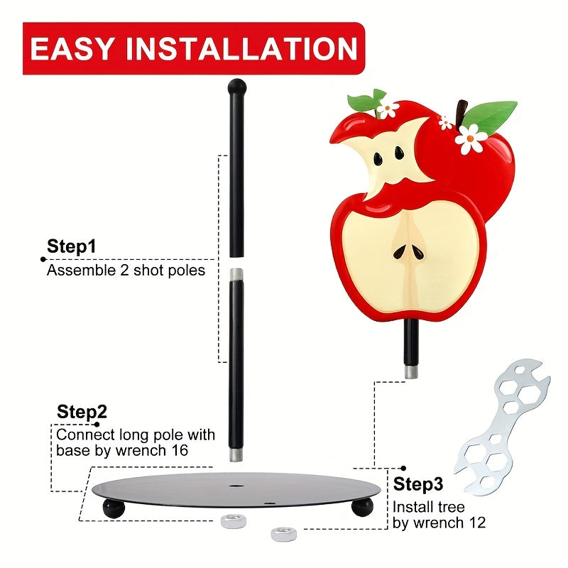 Elegante soporte para servilletas en forma de manzana de metal para cocina y mesa de comedor - Diseño colorido, fácil acceso, ideal para decoración del hogar, decoración de cocina | Diseño juguetón | Construcción metálica resistente