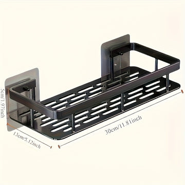Caddy de ducha montado en la pared, gran capacidad, instalación sin taladrar, estante flotante para baño y cocina, ahorrador de espacio, fácil de instalar, sostiene 20 accesorios de ducha.