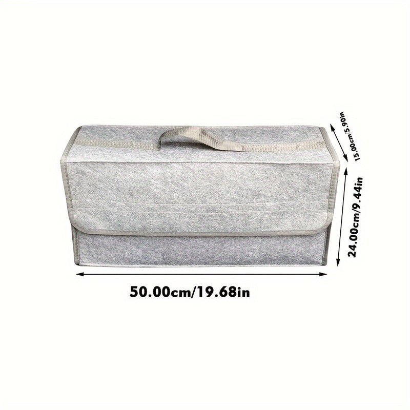 Organizador de maletero de coche de fieltro plegable de 2 mm de peso ligero - Caja de almacenamiento portátil que ahorra espacio con cierre seguro, fácil inserción e instalación para la organización del interior del coche, diseño plegable, característica