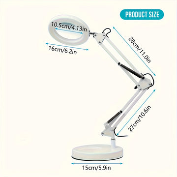 1pc Lupa LED de 10x, Diámetro de 9cm con Brillo Ajustable y Modos de Luz, Incluye Soporte y Base, Ideal para Lectura, Manualidades, Reparaciones, etc