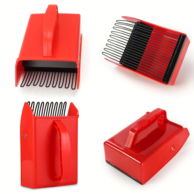 Recolector de arándanos metálico rojo - No necesita batería, perfecto para cosechar arándanos, moras, fresas, saúcos, grosellas, escaramujos y más, herramienta de cosecha de frutas | Mango ergonómico | Construcción duradera, herramienta de recolección de