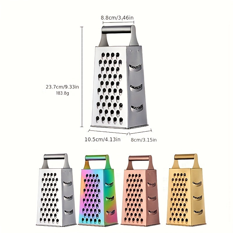 1pc Rallador de Verduras Multisuperficie de Acero Inoxidable, Herramienta de Cocina de Fácil Agarre, Picadora Segura para Manos, Rallador de Alimentos Versátil