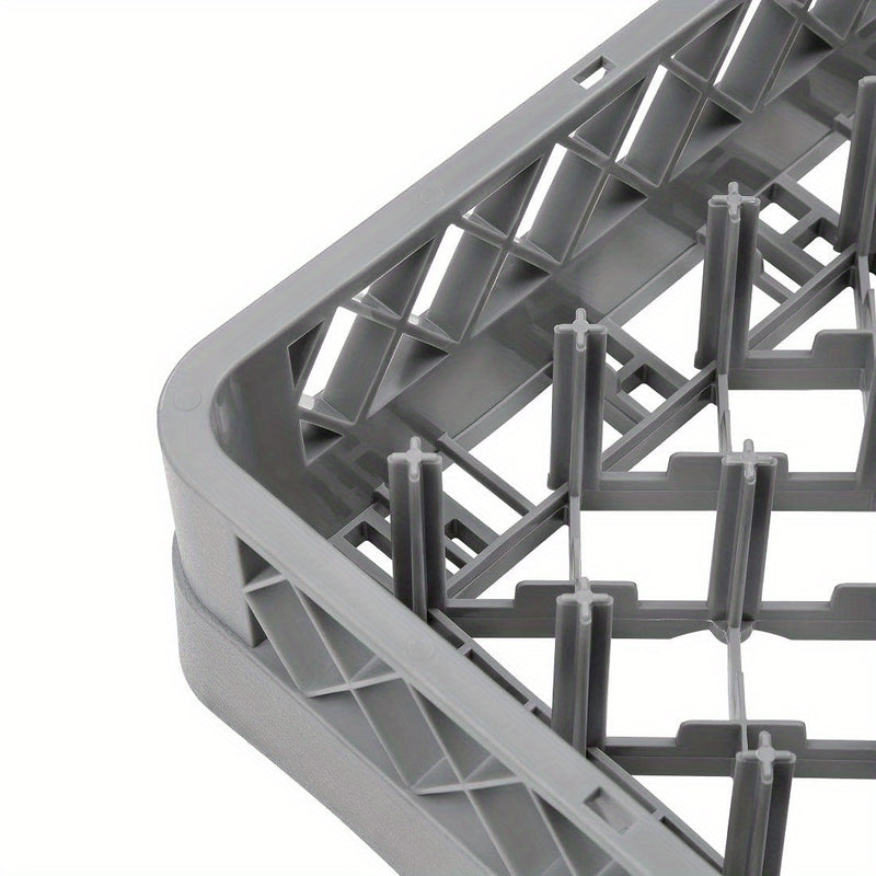 Rejilla para Lavavajillas de Platos, Cesta de Polipropileno con 25 Soportes para Platos y Bandejas Pequeñas hasta 46cm, Azul Grisáceo, Largo 50cm, Ancho 50cm, Altura 10cm