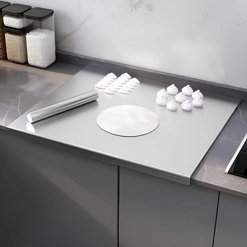 Tablero de corte de acero inoxidable con borde, tablero de hornear de alta resistencia para carnes, verduras y pan, fácil de limpiar.