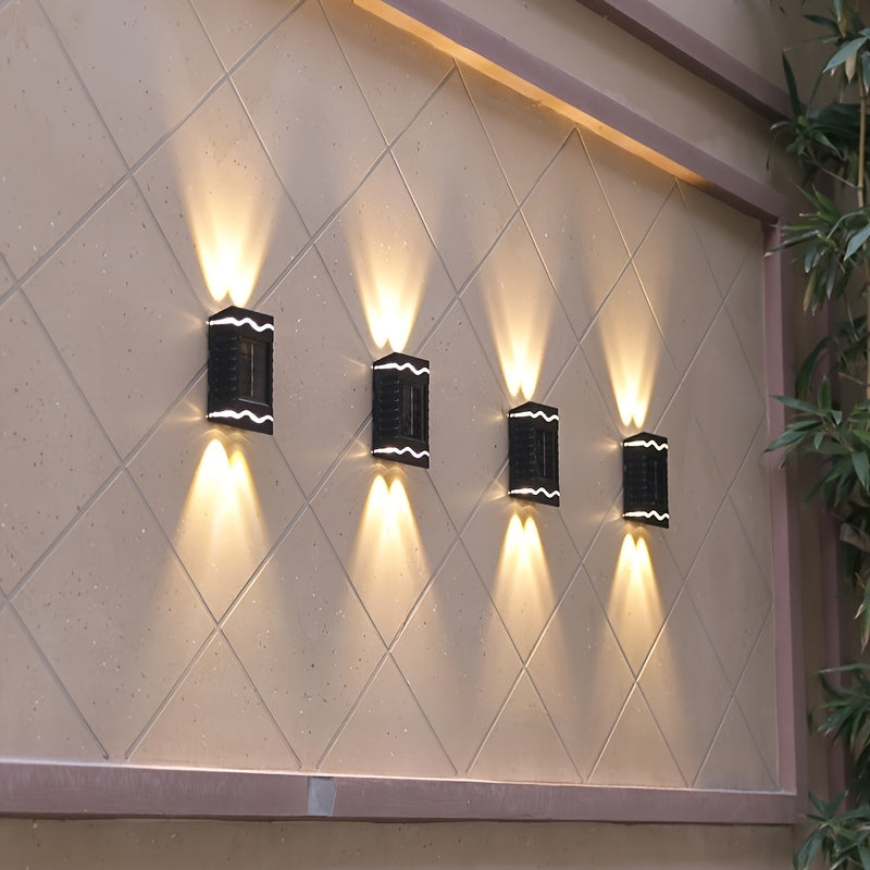 (4 unidades/Caja) Luces de lavado de pared solares al aire libre IP44 para decoración de jardín, nuevo estilo de luces de pared ambientales para cercas