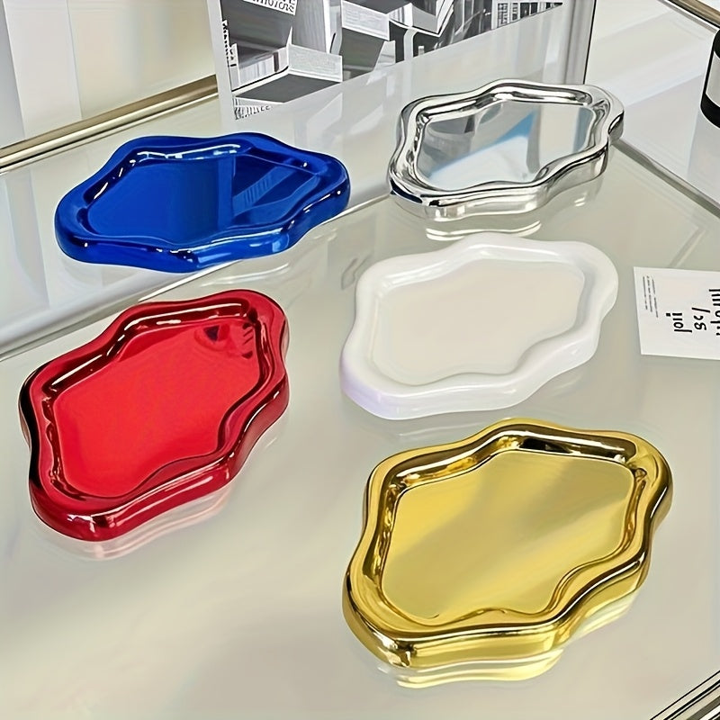 1pc/Bandeja de Joyería Irregular Creativa para Almacenamiento, Regalos Festivos, Deseos de Cumpleaños, Suministros para Fiestas, Regalo para Novio o Novia, Material ABS