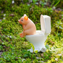 Decoración de Asiento de Inodoro de Resina con Dibujo Animado de Cerdo Lindo - Figura de Animal Caprichosa para Interior y Exterior del Hogar, Jardín y Escritorio, 3.3x6.35 cm