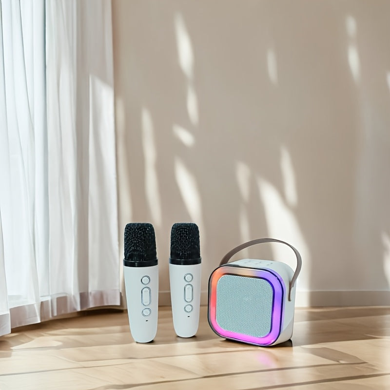 Micrófono inalámbrico con altavoz incorporado - Carga USB-C, rango dinámico de 5 niveles, 4 modos de sonido y 4 efectos, diseño compacto para streaming, podcasting, reuniones de voz, grabación de voz, equipo de audio para reuniones, diseño moderno de mic