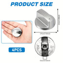 4pcs Perillas de Control de Estufa de Gas, Perillas de Control de Cocción de Metal de 6mm, Adaptadores Plateados para Botones de Interruptor de Superficie de Cocina, Bloqueos de Control de Perillas de Estufa de Gas