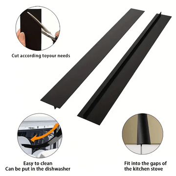 2-Pack Cubiertas de Silicona para Huecos de Estufa, 21 Pulgadas - Relleno de Sellado de Horno Impermeable para Encimeras y Estufas, Accesorios de Cocina Versátiles, No Requiere Batería