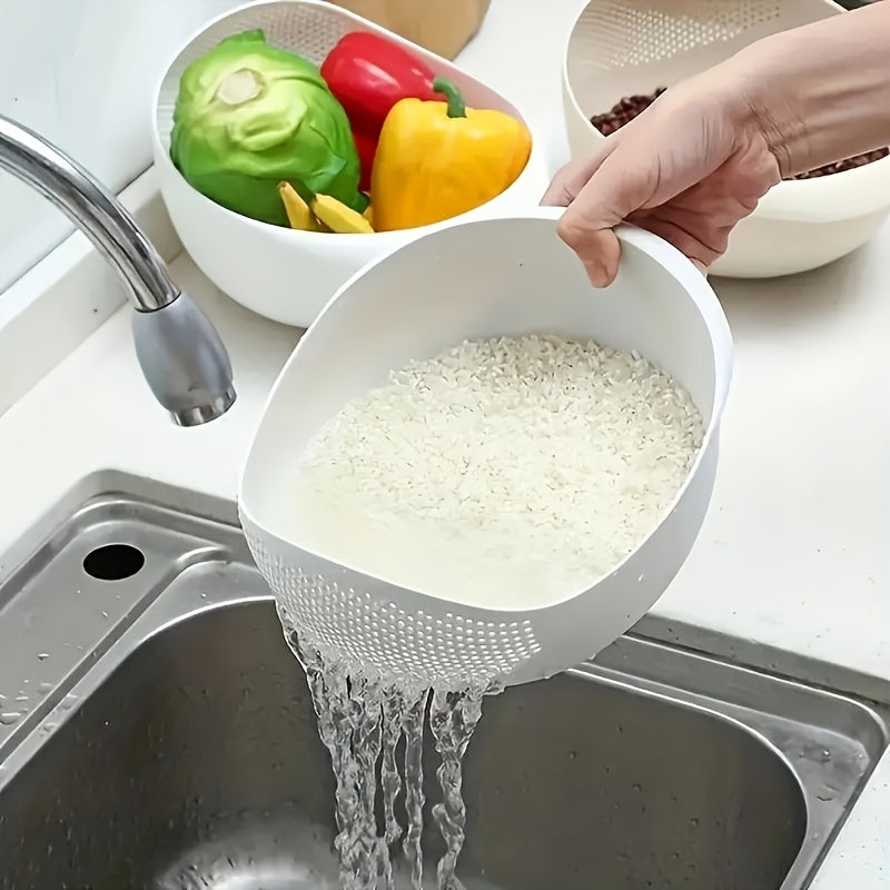 Cesta de Lavado de Verduras de Plástico Versátil con Filtro Incorporado - Ligera y Práctica para el Hogar, Picnics, Camping y Fiestas, Perfecta para Decoración de Habitaciones