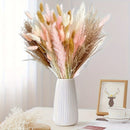 92 piezas de pasto pampas bohemio con colitas de conejo rosadas y mezcla de cañas - Flores artificiales para bodas, decoración del hogar y jardín, adornos colgantes de ratán, perfectas para primavera, Pascua, cosecha de otoño y bodas boho, decoración est