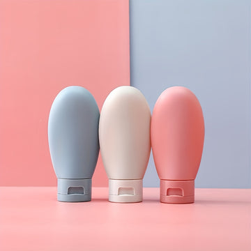 Juego de 3 botellas de viaje para cosméticos, dispensadoras de champú, gel de baño, loción y limpiador, portátiles, rellenables, a prueba de fugas y fáciles de exprimir, sin presión
